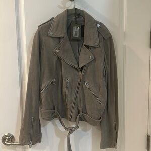All saints gray suede jacket